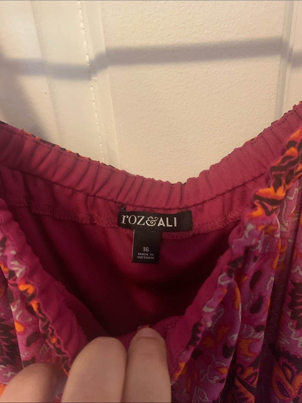Roz & Ali Pink Paisley Off-Shoulder Mini Dress - Picture 3 of 3